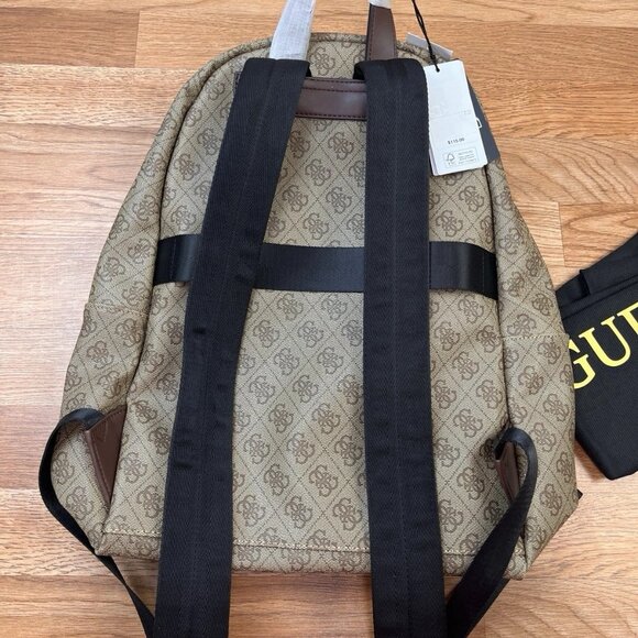 Guess Men's Vezzola Logo Backpack Beige with Dustbag NEW - Picture 6 of 11